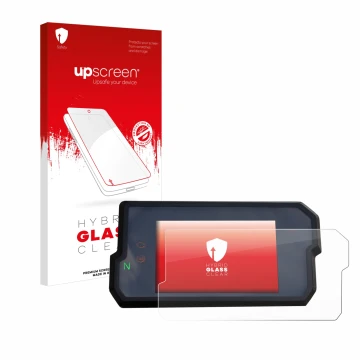 Front side of a product packaging with the brand logo upscreen. Next to it is the device KTM 125 / 390 Duke 2017+ shown with t