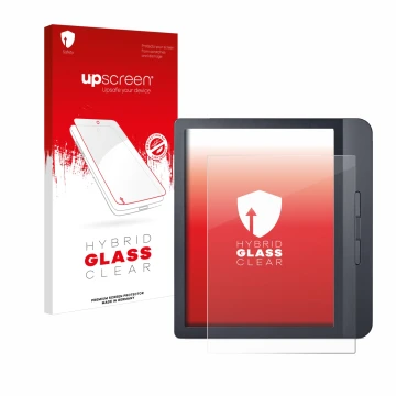 Front side of a product packaging with the brand logo upscreen. Next to it is the device Kobo Libra H2O shown with the corresp