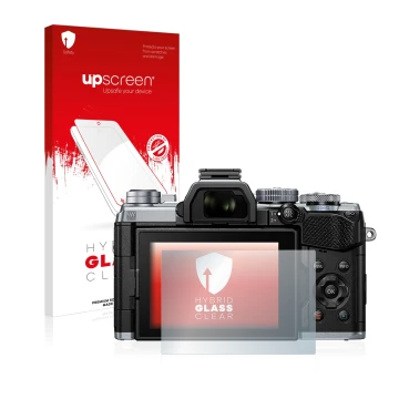 Front side of a product packaging with the brand logo upscreen. Next to it is the device Olympus OM-D E-M5 Mark III shown with