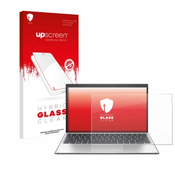 Front side of a product packaging with the brand logo upscreen. Next to it is the device HP Elite x2 G4 shown with the corresp