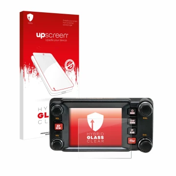 Front side of a product packaging with the brand logo upscreen. Next to it is the device Yaesu FTM-400XDR shown with the corre
