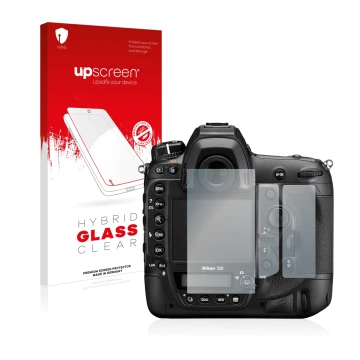 Front side of a product packaging with the brand logo upscreen. Next to it is the device Nikon D6 shown with the corresponding