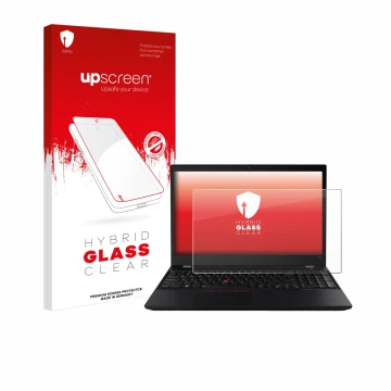 Front side of a product packaging with the brand logo upscreen. Next to it is the device Lenovo ThinkPad T590 Non-Touch shown 
