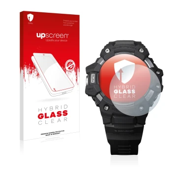 Front side of a product packaging with the brand logo upscreen. Next to it is the device Casio G-Shock GBD-H1000 shown with th