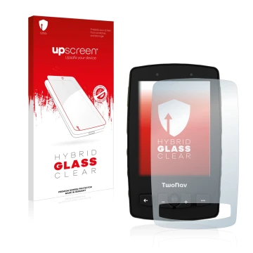 Front side of a product packaging with the brand logo upscreen. Next to it is the device TwoNav Aventura 2 shown with the corr