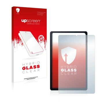 Front side of a product packaging with the brand logo upscreen. Next to it is the device Samsung Galaxy Tab S6 Lite 2020 shown