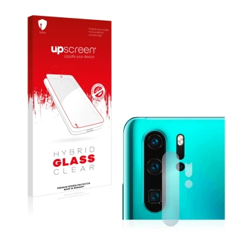 Front side of a product packaging with the brand logo upscreen. Next to it is the device Huawei P30 Pro New Edition (ONLY Came