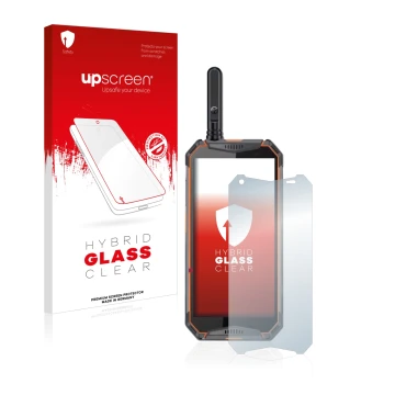 Front side of a product packaging with the brand logo upscreen. Next to it is the device Ulefone Armor 3w shown with the corre