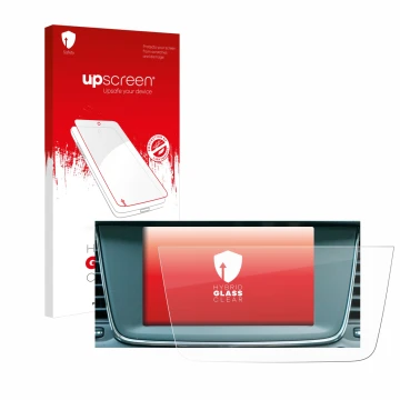 Front side of a product packaging with the brand logo upscreen. Next to it is the device Opel Grandland X Hybrid 2020 IntelliL