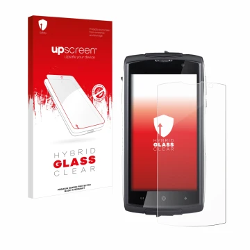 Front side of a product packaging with the brand logo upscreen. Next to it is the device GoClever Quantum 500 Steel shown with