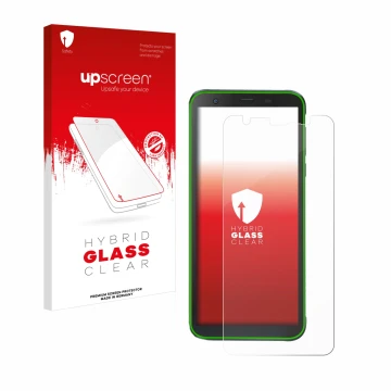 Front side of a product packaging with the brand logo upscreen. Next to it is the device Blackview BV6300 Pro shown with the c