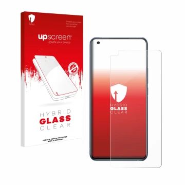 Front side of a product packaging with the brand logo upscreen. Next to it is the device Vivo X50 shown with the corresponding