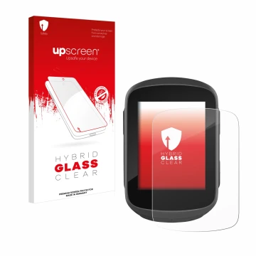Front side of a product packaging with the brand logo upscreen. Next to it is the device Garmin Edge 130 Plus shown with the c