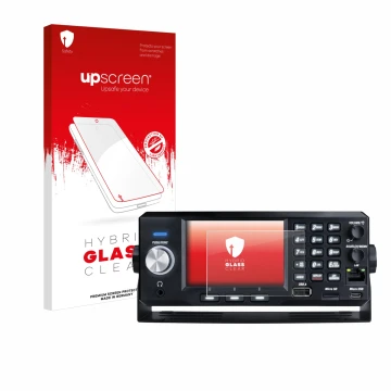 Front side of a product packaging with the brand logo upscreen. Next to it is the device Uniden SDS200E shown with the corresp