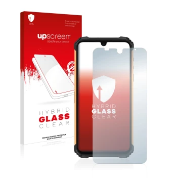Front side of a product packaging with the brand logo upscreen. Next to it is the device Ulefone Armor 8 shown with the corres