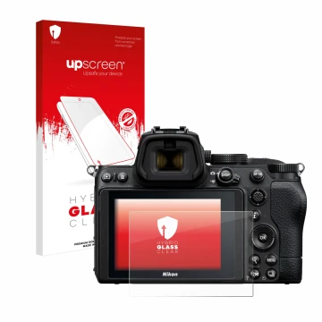 Front side of a product packaging with the brand logo upscreen. Next to it is the device Nikon Z 5 shown with the correspondin