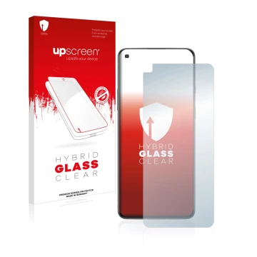 Front side of a product packaging with the brand logo upscreen. Next to it is the device OnePlus 8T shown with the correspondi