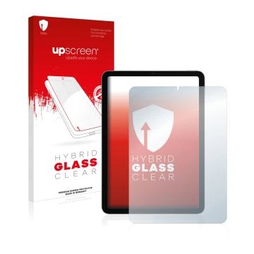 Front side of a product packaging with the brand logo upscreen. Next to it is the device Apple iPad Air 4 2020 (4th Gen.) show