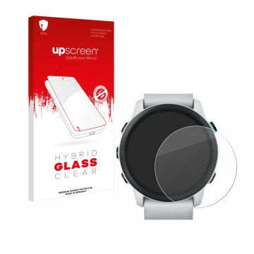 Front side of a product packaging with the brand logo upscreen. Next to it is the device Garmin Forerunner 745 shown with the 