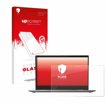 Front side of a product packaging with the brand logo upscreen. Next to it is the device Lenovo ThinkPad X1 Yoga (5th. Gen.) s