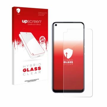 Front side of a product packaging with the brand logo upscreen. Next to it is the device realme Q2 shown with the correspondin