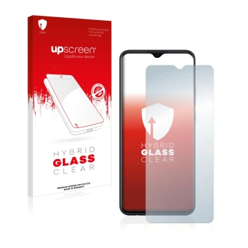 Front side of a product packaging with the brand logo upscreen. Next to it is the device Oppo A15 shown with the corresponding