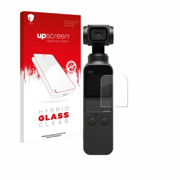 Front side of a product packaging with the brand logo upscreen. Next to it is the device DJI Osmo Pocket 2 shown with the corr
