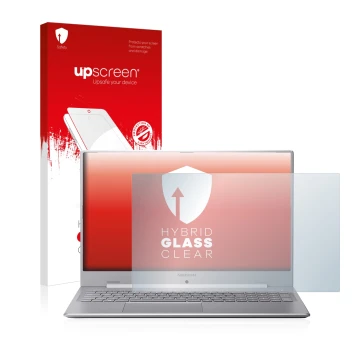 Front side of a product packaging with the brand logo upscreen. Next to it is the device MEDION Akoya S17403 shown with the co