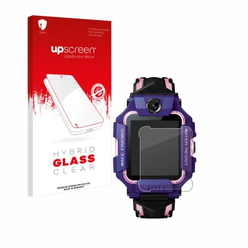 Front side of a product packaging with the brand logo upscreen. Next to it is the device Imoo Watch Phone Z6 shown with the co