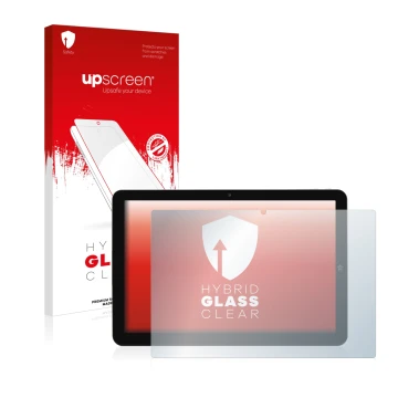 Front side of a product packaging with the brand logo upscreen. Next to it is the device Mediacom SmartPad 10 Azimut 2 shown w