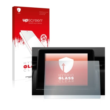 Front side of a product packaging with the brand logo upscreen. Next to it is the device Renault Zoe Easy Link 7