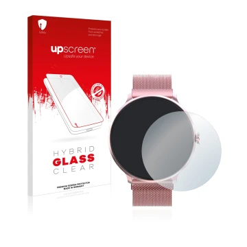 Front side of a product packaging with the brand logo upscreen. Next to it is the device Bebinca Smartwatch shown with the cor