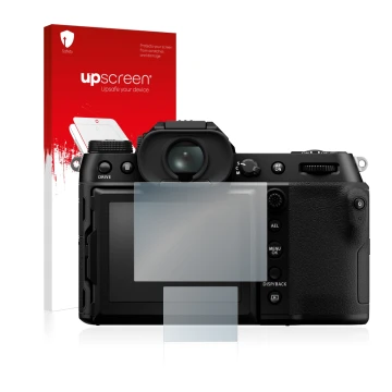 Front side of a product packaging with the brand logo upscreen. Next to it is the device Fujifilm GFX100S shown with the corre