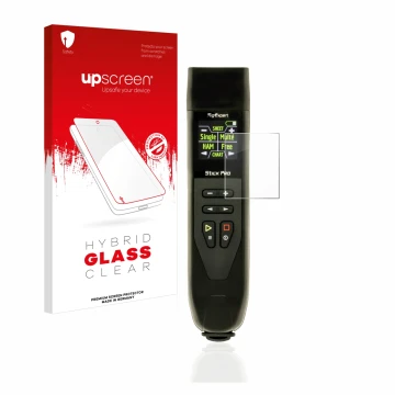 Front side of a product packaging with the brand logo upscreen. Next to it is the device RigExpert Stick Pro shown with the co