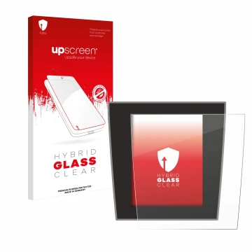 Front side of a product packaging with the brand logo upscreen. Next to it is the device Porsche Taycan 2021 Infotainment Syst