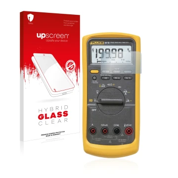 Front side of a product packaging with the brand logo upscreen. Next to it is the device Fluke 87v shown with the correspondin