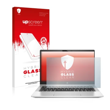 Front side of a product packaging with the brand logo upscreen. Next to it is the device HP ProBooks 430 G8 shown with the cor