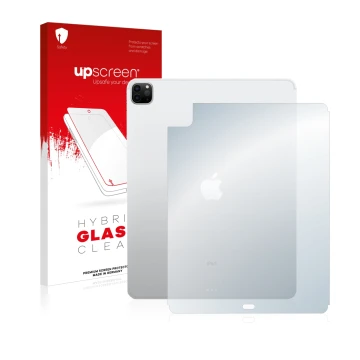 Front side of a product packaging with the brand logo upscreen. Next to it is the device Apple iPad 12.9