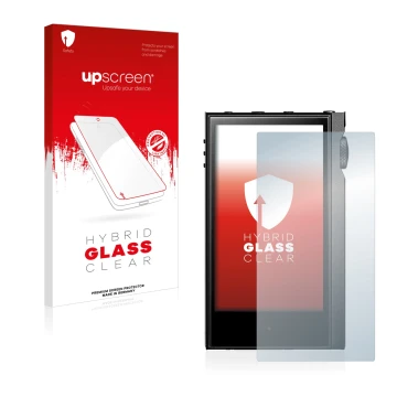 Front side of a product packaging with the brand logo upscreen. Next to it is the device Astell&Kern Kann Alpha shown with the