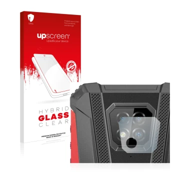Front side of a product packaging with the brand logo upscreen. Next to it is the device Ulefone Armor 8 Pro (ONLY Camera Lens