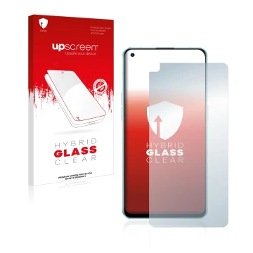 Front side of a product packaging with the brand logo upscreen. Next to it is the device Oppo Reno 6 5G shown with the corresp