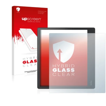 Front side of a product packaging with the brand logo upscreen. Next to it is the device Kobo Elipsa shown with the correspond