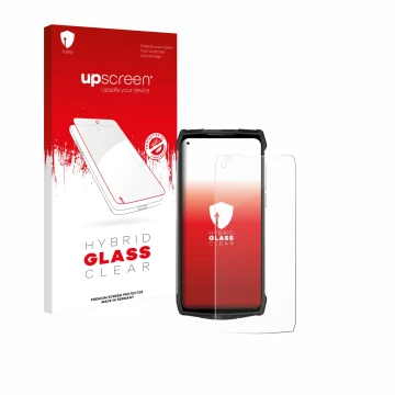 Front side of a product packaging with the brand logo upscreen. Next to it is the device Ulefone Power Armor 13 shown with the