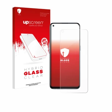 Front side of a product packaging with the brand logo upscreen. Next to it is the device realme GT Master Edition shown with t