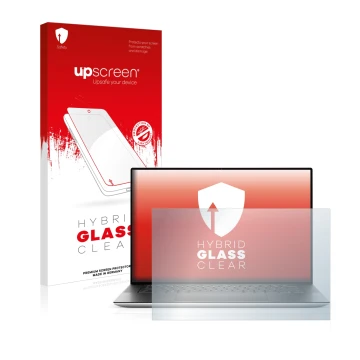 Front side of a product packaging with the brand logo upscreen. Next to it is the device Dell XPS 15 9510 Non-Touch shown with