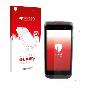 Front side of a product packaging with the brand logo upscreen. Next to it is the device Honeywell CT40 XP shown with the corr