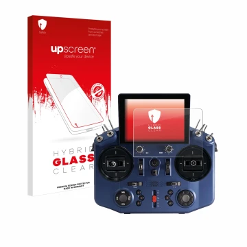 Front side of a product packaging with the brand logo upscreen. Next to it is the device FrSky Tandem X20S shown with the corr