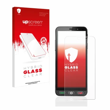 Front side of a product packaging with the brand logo upscreen. Next to it is the device Brondi Amico S Nero shown with the co