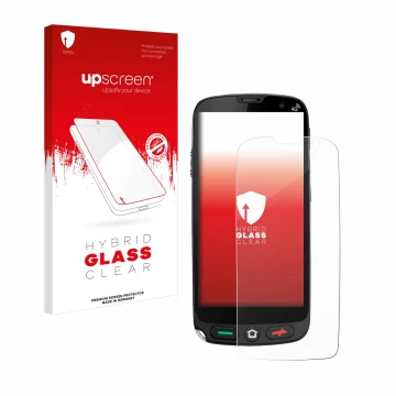 Front side of a product packaging with the brand logo upscreen. Next to it is the device Brondi Amico XS shown with the corres