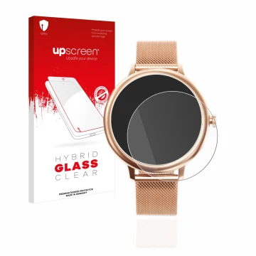 Front side of a product packaging with the brand logo upscreen. Next to it is the device Naixues Smartwatch CF80 1.08